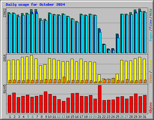 Daily usage for October 2024